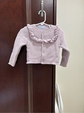 Mac Ilusion Children's Purple Ruffle Cardigan - Baby / Toddler Knit Sweater